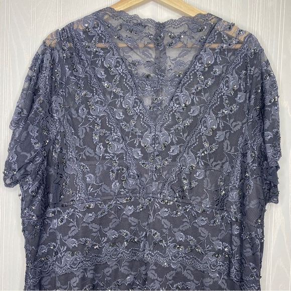 Marina Lace Sequined Stretch Body Con Formal Dress Size 22W - Picture 10 of 14